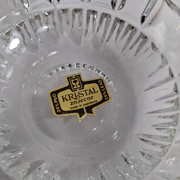 New Genuine Kristal Zajecar Vintage 24% Lead Crystal Cream & Sugar Set - Picture 5 of 6